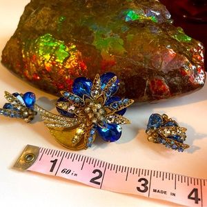 A Signed Original By Robert Brooch With Earrings Set